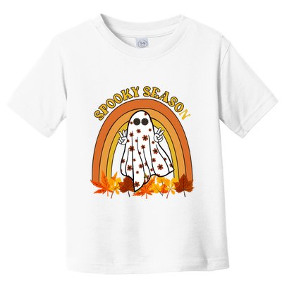 Retro Halloween Spooky Season Ghost Fall Rainbow Toddler T-Shirt