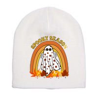 Retro Halloween Spooky Season Ghost Fall Rainbow Short Acrylic Beanie