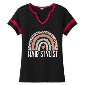 Rainbow Hair Stylist Shampoo Dealer The Best Hairstylist Cute Gift Ladies Halftime Notch Neck Tee