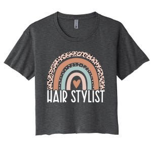 Rainbow Hair Stylist Shampoo Dealer The Best Hairstylist Cute Gift Women's Crop Top Tee