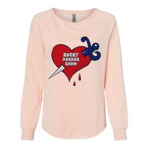 Rocky Horror Show Bleeding Heart Logo Tattoo Womens California Wash Sweatshirt