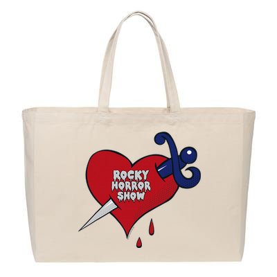 Rocky Horror Show Bleeding Heart Logo Tattoo Cotton Canvas Jumbo Tote