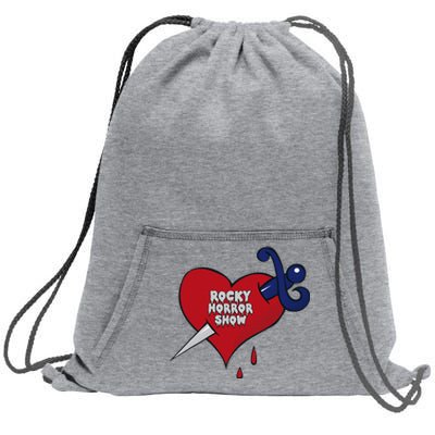 Rocky Horror Show Bleeding Heart Logo Tattoo Sweatshirt Cinch Pack Bag