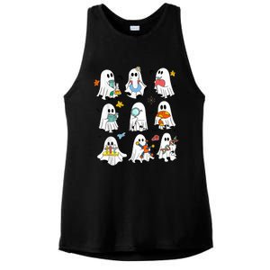 Retro Halloween Science Teacher Ghost Laboratory Teacher Ladies PosiCharge Tri-Blend Wicking Tank