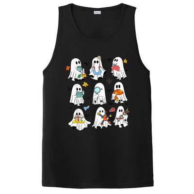 Retro Halloween Science Teacher Ghost Laboratory Teacher PosiCharge Competitor Tank