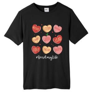 Retro Hearts School Secretary Life Funny Valentines Day Tall Fusion ChromaSoft Performance T-Shirt