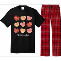 Retro Hearts School Secretary Life Funny Valentines Day Pajama Set