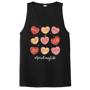 Retro Hearts School Secretary Life Funny Valentines Day PosiCharge Competitor Tank