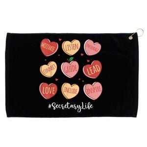 Retro Hearts School Secretary Life Funny Valentines Day Grommeted Golf Towel