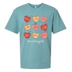 Retro Hearts School Secretary Life Funny Valentines Day Sueded Cloud Jersey T-Shirt