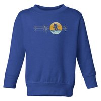 Retro Heartbeat Skiing Sport Lifeline Vintage Ski Gift Funny Gift Toddler Sweatshirt