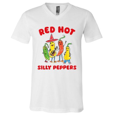 Red Hot Silly Peppers V-Neck T-Shirt