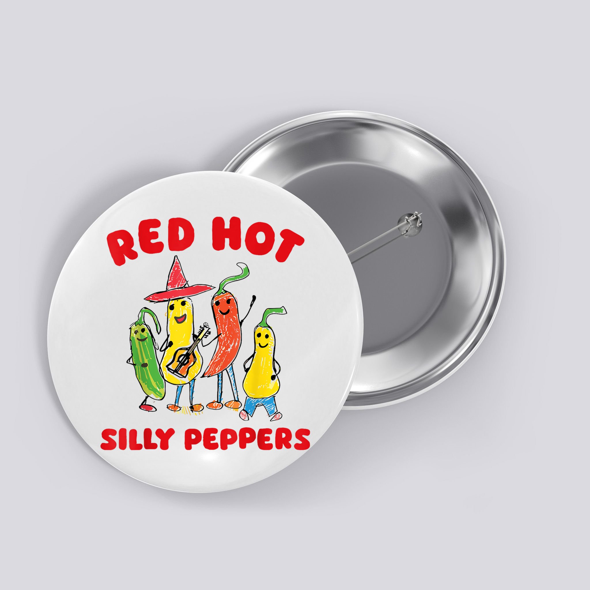 Red Hot Silly Peppers Button