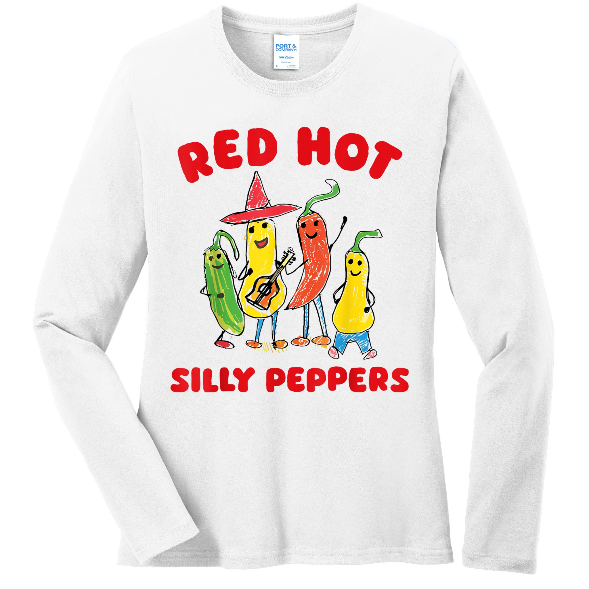 Red Hot Silly Peppers Ladies Long Sleeve Shirt