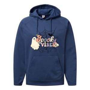 Retro Halloween Spooky Vibes Performance Fleece Hoodie