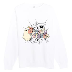 Retro Halloween Spooky Vibes Premium Crewneck Sweatshirt