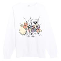 Retro Halloween Spooky Vibes Premium Crewneck Sweatshirt