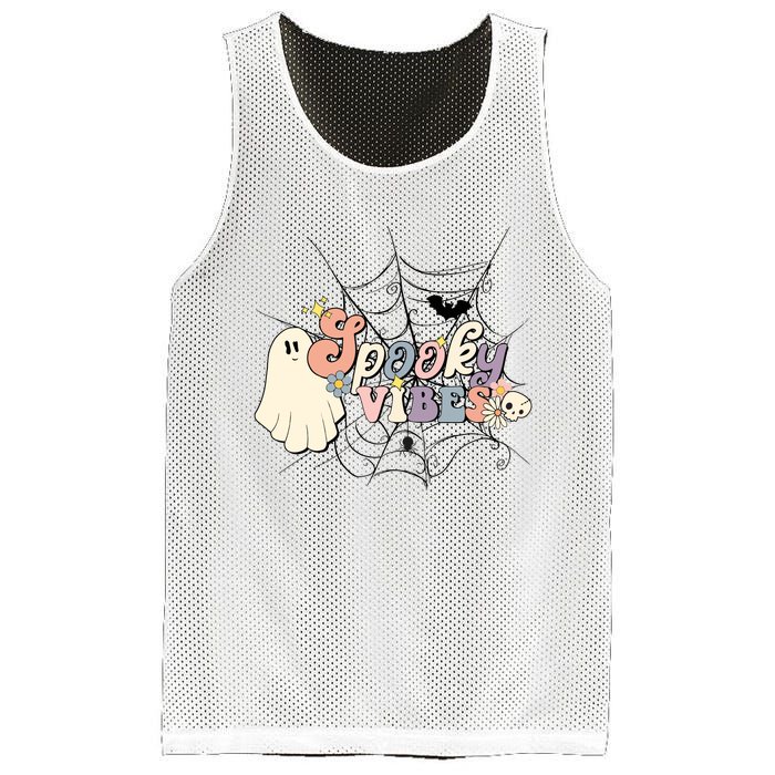 Retro Halloween Spooky Vibes Mesh Reversible Basketball Jersey Tank