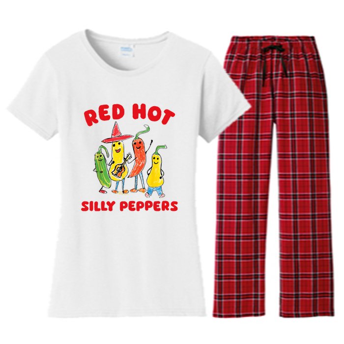 Red Hot Silly Peppers Women's Flannel Pajama Set