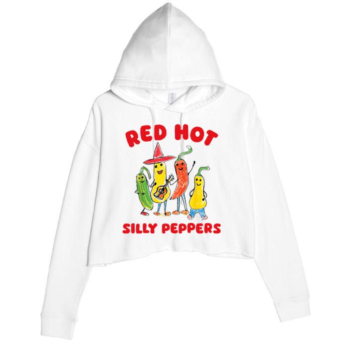 Red Hot Silly Peppers Crop Fleece Hoodie