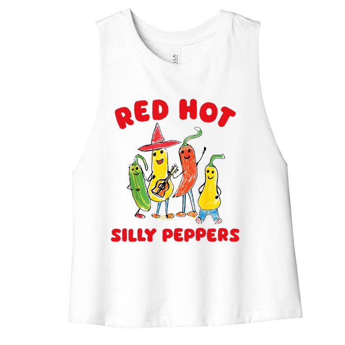 Red Hot Silly Peppers Women's Racerback Cropped Tank