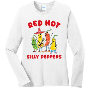 Red Hot Silly Peppers Ladies Long Sleeve Shirt