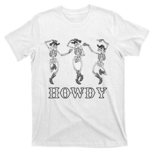 Retro Howdy Skeleton Cow Dancing Cow Boots Horse T-Shirt