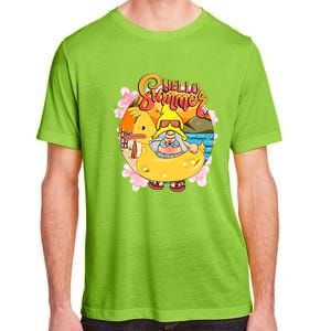 Retro Hello Summer Funny Gnome Beach Life Vacay Mode On Cute Gift Adult ChromaSoft Performance T-Shirt