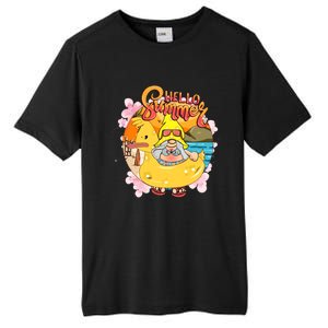 Retro Hello Summer Funny Gnome Beach Life Vacay Mode On Cute Gift Tall Fusion ChromaSoft Performance T-Shirt