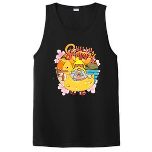 Retro Hello Summer Funny Gnome Beach Life Vacay Mode On Cute Gift PosiCharge Competitor Tank