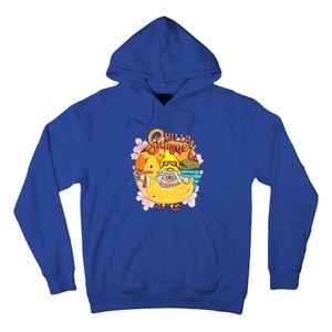 Retro Hello Summer Funny Gnome Beach Life Vacay Mode On Cute Gift Hoodie