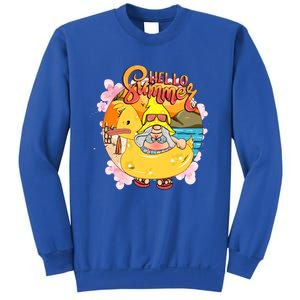 Retro Hello Summer Funny Gnome Beach Life Vacay Mode On Cute Gift Sweatshirt