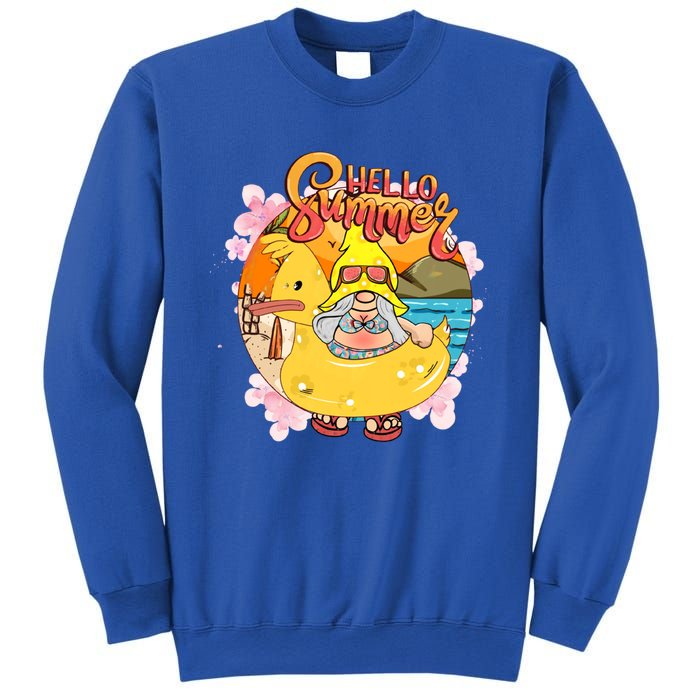 Retro Hello Summer Funny Gnome Beach Life Vacay Mode On Cute Gift Sweatshirt