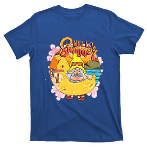 Retro Hello Summer Funny Gnome Beach Life Vacay Mode On Cute Gift T-Shirt