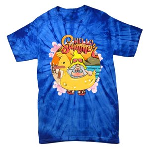 Retro Hello Summer Funny Gnome Beach Life Vacay Mode On Cute Gift Tie-Dye T-Shirt