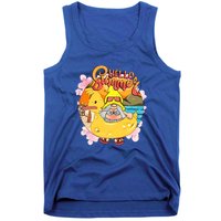 Retro Hello Summer Funny Gnome Beach Life Vacay Mode On Cute Gift Tank Top