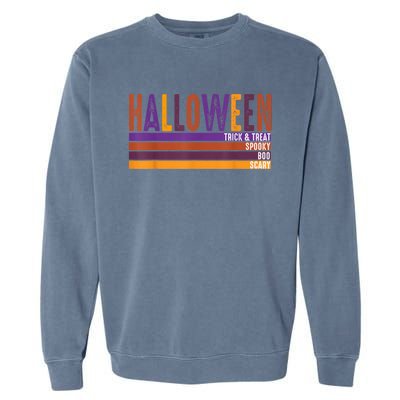 Retro Halloween Spooky Vibes Pumpkin Boo Trick Treat Garment-Dyed Sweatshirt