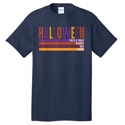 Retro Halloween Spooky Vibes Pumpkin Boo Trick Treat Tall T-Shirt