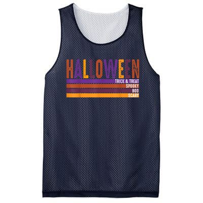 Retro Halloween Spooky Vibes Pumpkin Boo Trick Treat Mesh Reversible Basketball Jersey Tank