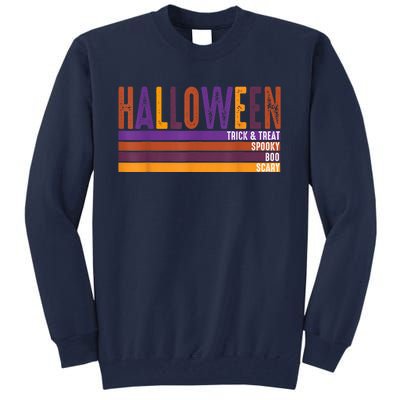 Retro Halloween Spooky Vibes Pumpkin Boo Trick Treat Tall Sweatshirt