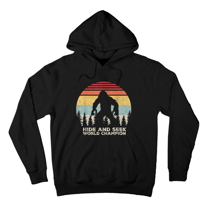 Retro Hide & Seek Champion Funny Sasquatch Bigfoot Hoodie