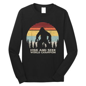 Retro Hide & Seek Champion Funny Sasquatch Bigfoot Long Sleeve Shirt