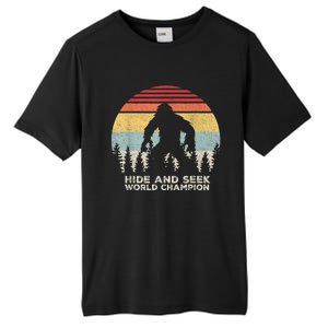 Retro Hide & Seek Champion Funny Sasquatch Bigfoot Tall Fusion ChromaSoft Performance T-Shirt