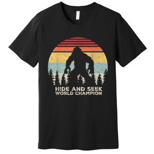 Retro Hide & Seek Champion Funny Sasquatch Bigfoot Premium T-Shirt