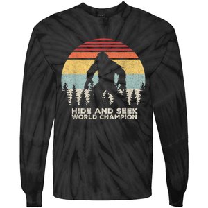 Retro Hide & Seek Champion Funny Sasquatch Bigfoot Tie-Dye Long Sleeve Shirt