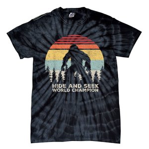 Retro Hide & Seek Champion Funny Sasquatch Bigfoot Tie-Dye T-Shirt