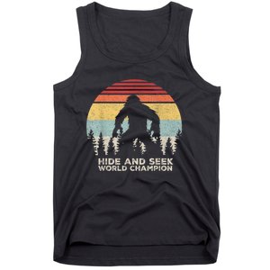 Retro Hide & Seek Champion Funny Sasquatch Bigfoot Tank Top