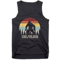 Retro Hide & Seek Champion Funny Sasquatch Bigfoot Tank Top