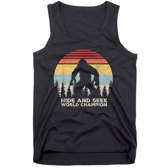 Retro Hide & Seek Champion Funny Sasquatch Bigfoot Tank Top