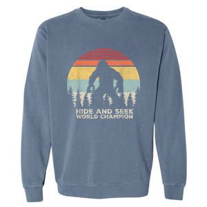 Retro Hide & Seek Champion Funny Sasquatch Bigfoot Garment-Dyed Sweatshirt